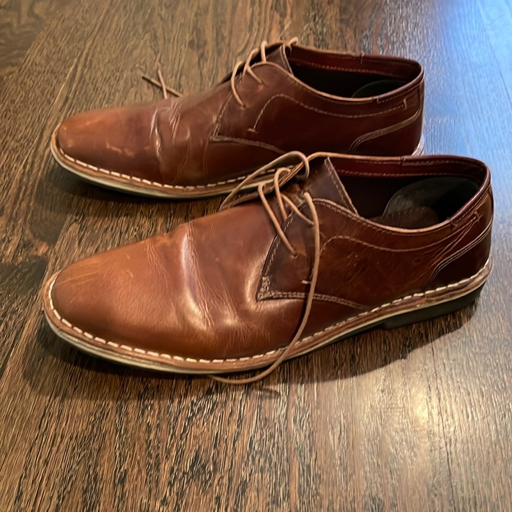 Steve Madden Hasten 247 Leather Size 12 Dress Shoe Brown